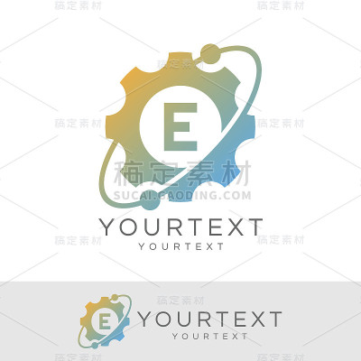 技术初始字母E图标设计