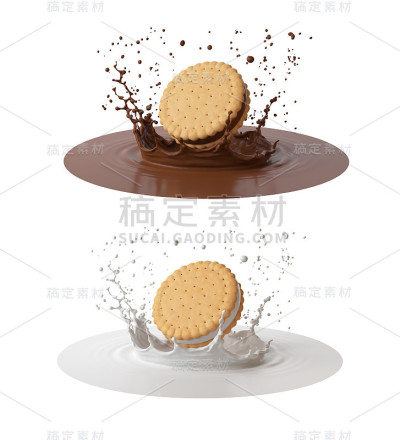 夹着巧克力的三明治饼干。