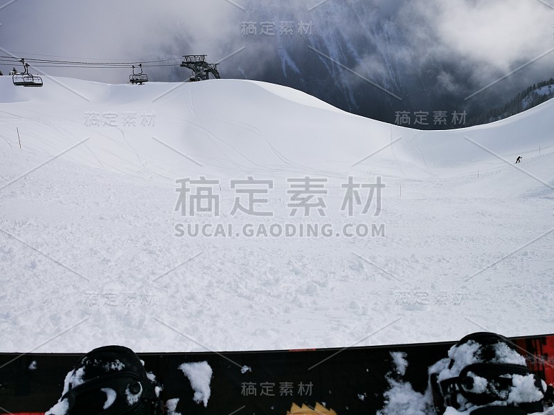 法国夏蒙尼，勃朗山，高山，滑雪，滑雪板，旅游，旅游，度假，美丽的雪冬天