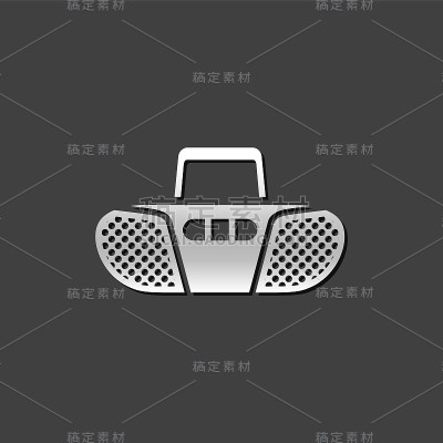 金属图标磁带播放器