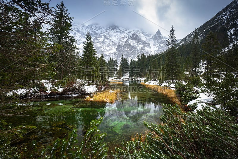 鱼溪的塔特拉山景