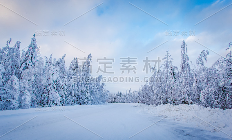 来自芬兰索特卡莫的大雪景观。