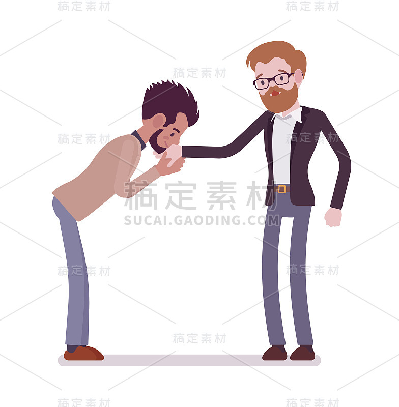 商人亲吻的姿势