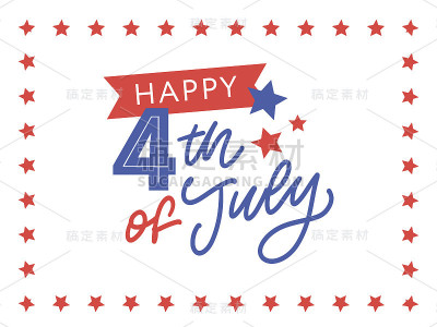 插图的7月4日的背景与美国国旗