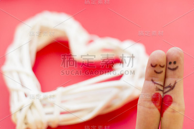 情人节概念与手指情侣