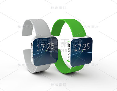 白色背景上的3d手表