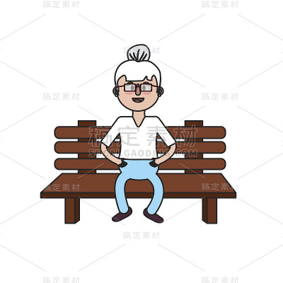 坐在椅子上留着发型的老太太