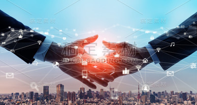 商业网络的概念。商务会议。市场营销。