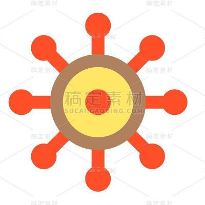 病毒或细菌载体插图，平面风格图标