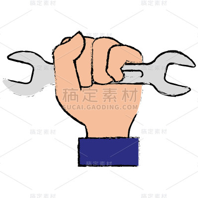 手用扳手工具孤立图标