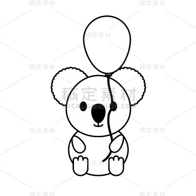 考拉气球矢量插图