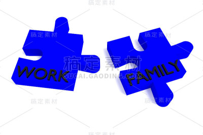 蓝色拼图，工作和家庭