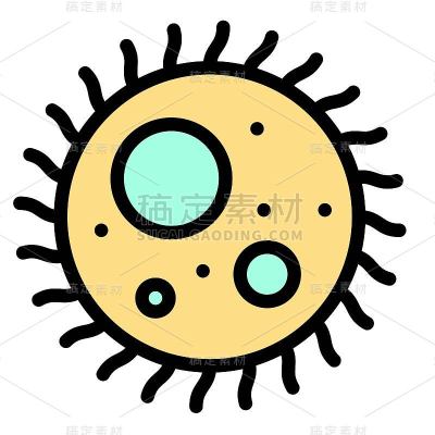 变形虫或变形虫矢量插图，填充样式图标