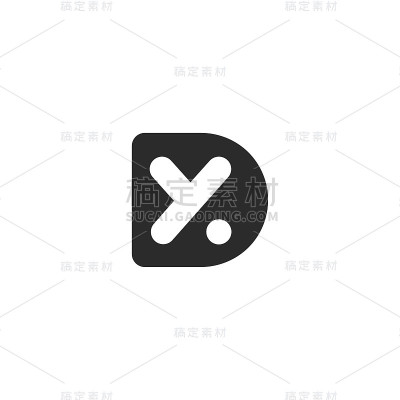 由黑色字母D和Y组成的字母组合