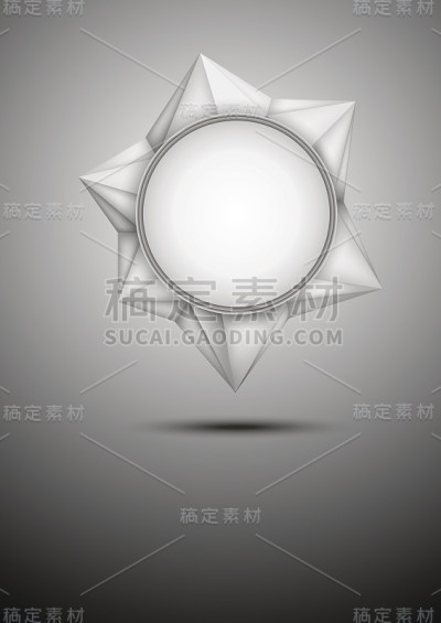 向量现代抽象白色多边形旗帜。