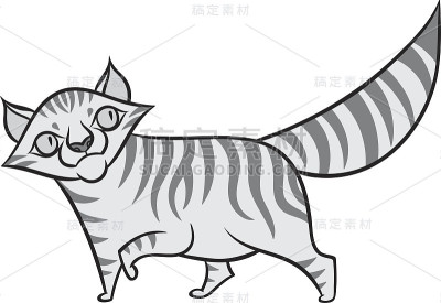 卡通虎斑猫