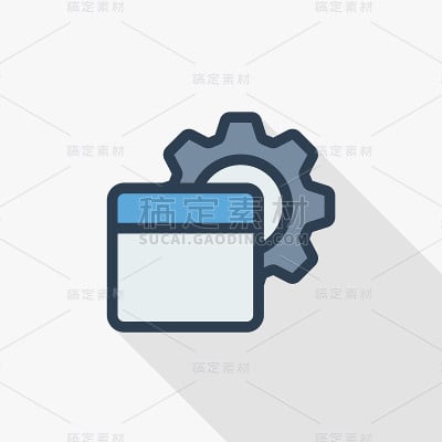 编程代码，设置应用程序细线平图标。线性矢量符号彩色长阴影设计。