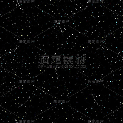 星空手绘无缝图案，涂鸦环和十字在星系和星星风格-无尽的背景与坠落的星星。银河背景的星空，空间重复无缝
