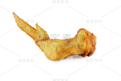 炸鸡在孤立的白色