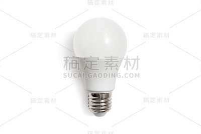 新技术电动LED灯泡隔离在白色背景。