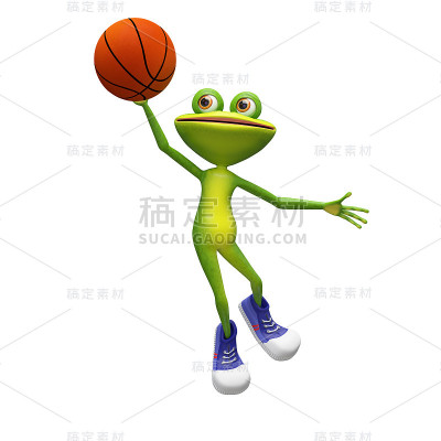 篮球青蛙的3D插图