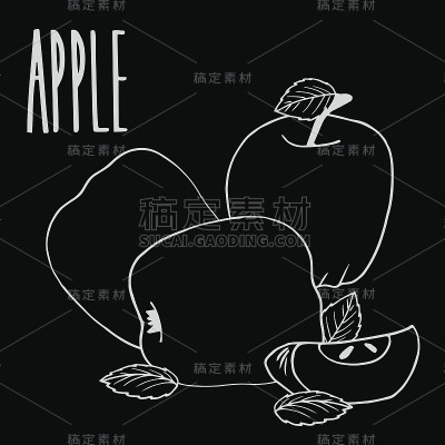 黑板上五颜六色的熟苹果果实