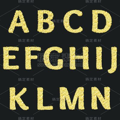 矢量字母与黄色菱形字母。