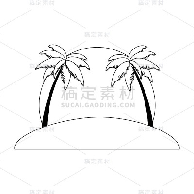 棕榈风光的海滩