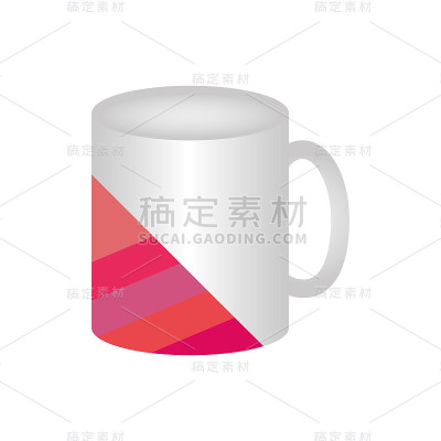 马克杯与线粉色矢量插图