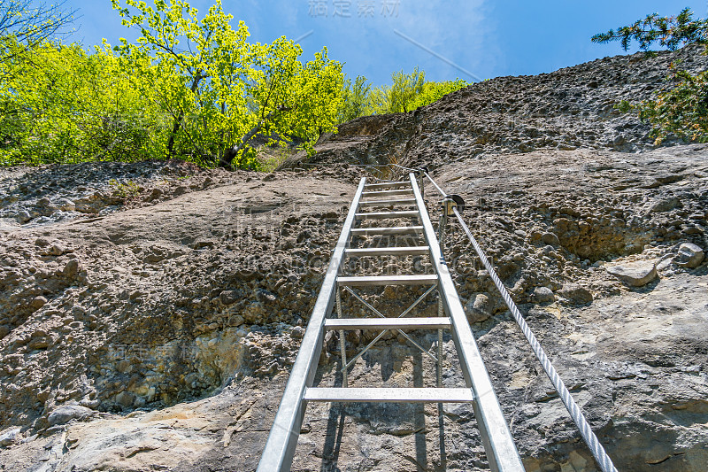 攀登布雷根茨的via ferrata