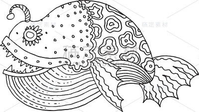 华丽的鱼手绘