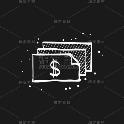 素描图标在黑钱