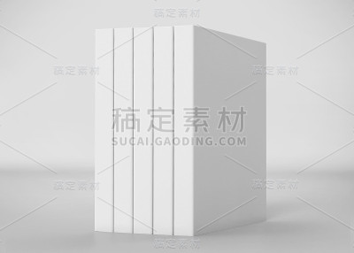 白色软封面书模型，3D渲染在浅灰色的背景