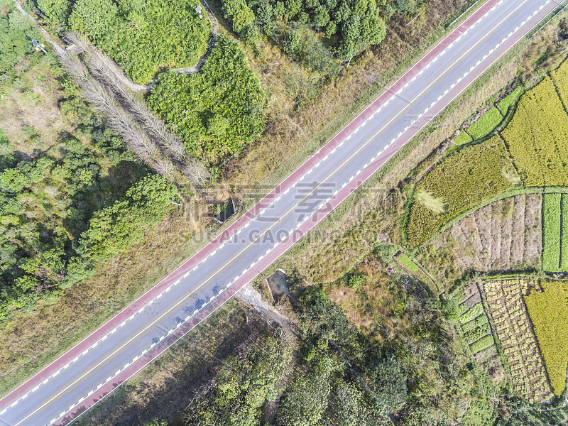 航拍鸟瞰室外道路景观