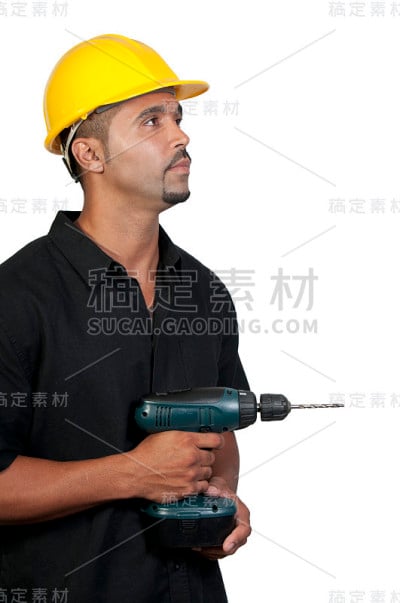 带钻建筑工人