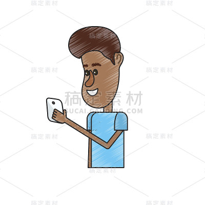 留着发型，手里拿着手机的好男人