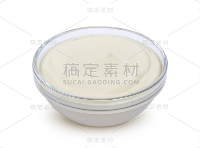 酸奶油孤立在白色背景