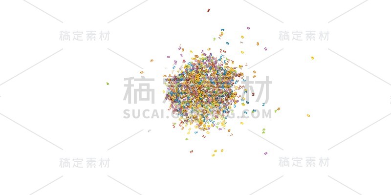 3D多颜色的字母堆在白色的背景