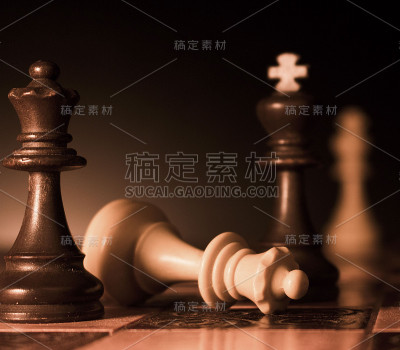 在棋盘上拍摄的象棋