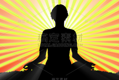 冥想女人轮廓