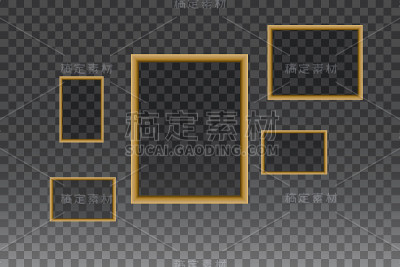 框架向量。古董墙上的照片或画