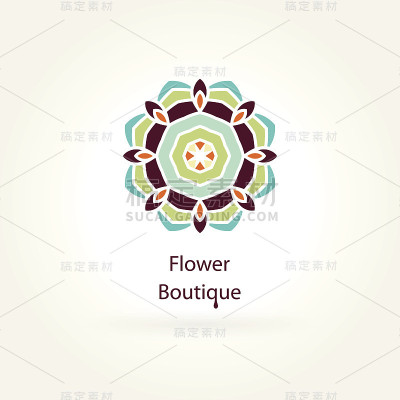 花精品。花店标志。有机产品的标志。