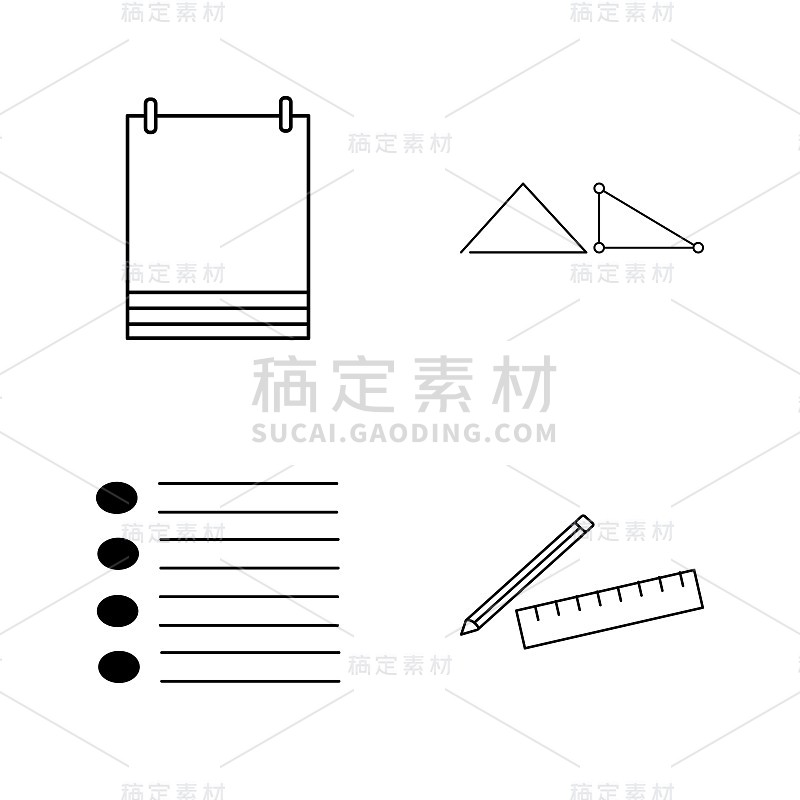 基本内容线性轮廓向量图标集