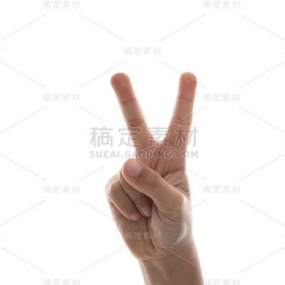 孤立的男孩双手数着2号