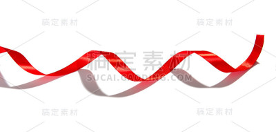 节日的红色螺旋带与阴影