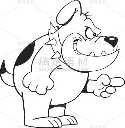 卡通斗牛犬指出。