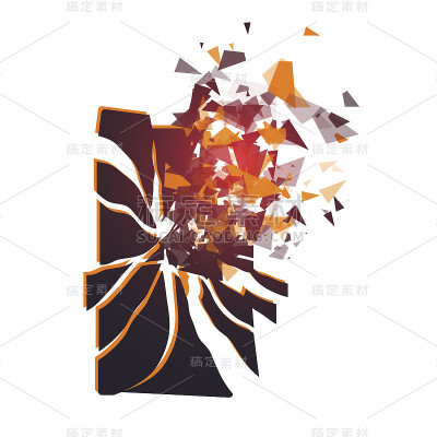 破碎的手机屏幕碎成碎片。被炸裂的智能手机。显示手机破碎。现代的小玩意儿需要修理