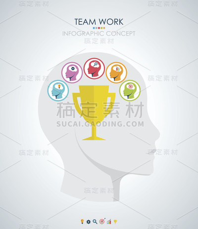 信息图形团队合作。经营理念。