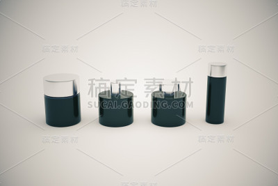 黑色瓶子灰色背景