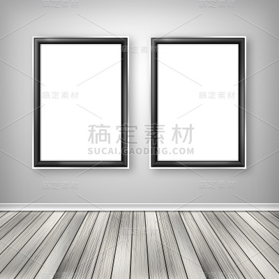 墙上的两个空框架